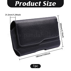 Bolsas rectangulares de piel de vaca para cinturón de teléfono móvil&nbsp;AJEW-WH0596-952