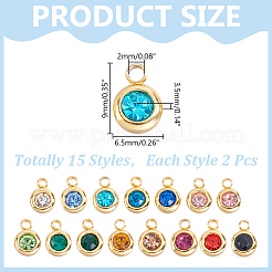 30 Stück 15 Farben Ionenbeschichtung (IP) 304 Edelstahl Charms&nbsp;STAS-HY0002-05