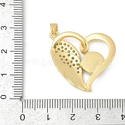 Micro pavé di zirconi chiari in ottone con pendenti in vetro&nbsp;KK-G524-01G-07