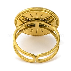 Anillos de puño abiertos de acero inoxidable 304 con revestimiento iónico (IP)&nbsp;RJEW-D081-01G