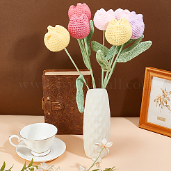 8 Stück 4 Farben Polyester mit Eisendraht künstliche Tulpenblume&nbsp;AJEW-ME0001-26A