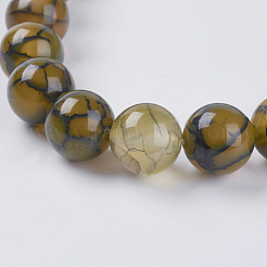 Chapelets de perles veines de dragon en agate naturelle&nbsp;G-G515-10mm-02B