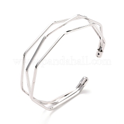 Bracciali con polsino a tripla linea&nbsp;BJEW-C010-01S
