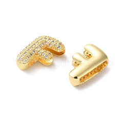 Ciondoli diapositiva in ottone placcato a cremagliera con micro pavé di zirconi&nbsp;KK-C084-34G-F