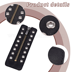 Schnürstiefel aus PU-Leder mit Reißverschlusseinsätzen&nbsp;DIY-WH0387-37B-01