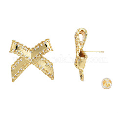Zirkonia Bowknot Ohrstecker&nbsp;EJEW-N011-64