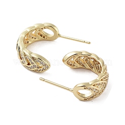 Ohrstecker mit Gestellplattierung aus Messing mit Mikropavé und Zirkonia&nbsp;EJEW-C081-36G