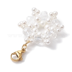 Décorations de pendentifs en perles et en verre de coquille de flocon de neige de noël&nbsp;HJEW-TA00217