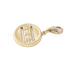 Decorazione pendente rotonda piatta in strass in acciaio inossidabile 304&nbsp;STAS-S165-36G