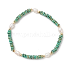 Bracelets extensibles en perles de jaspe sésame naturel et de perles de culture d'eau douce pour femmes&nbsp;BJEW-JB13322-02