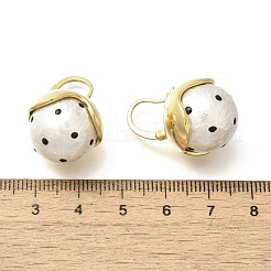 Pendientes de aro de latón y plástico con perlas de imitación&nbsp;EJEW-A121-02G