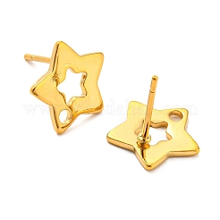 Orecchini a bottone in acciaio inossidabile 201 a forma di stella&nbsp;STAS-Q251-07G