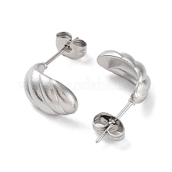 Orecchini a forma di croissant in acciaio inossidabile 304 anti-ossidazione per donna&nbsp;EJEW-P234-02P