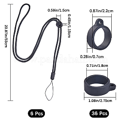 36 anello in silicone con 6 cordini in poliestere per collana&nbsp;DIY-GF0008-07A