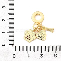 Messing Micro Pave Kamelie Zirkonia europäischen Anhänger Charms&nbsp;KK-F904-09G