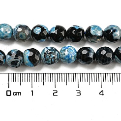 Facettierte runde gefärbte natürliche Feuerknisternachatperlenstränge&nbsp;G-D769-8mm-04