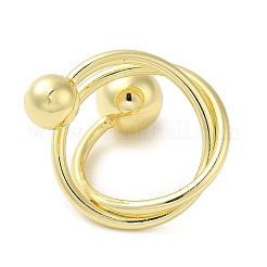Runde Kugelmanschettenringe aus Messing mit Rack-Beschichtung&nbsp;RJEW-D015-02G