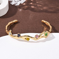 Brazaletes de acero inoxidable 304 con rhinestone para mujer&nbsp;BJEW-L610-23G