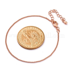 Bracciali a catena in ottone placcato con cremagliera regolabile per le donne&nbsp;BJEW-G735-18RG