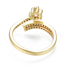 Exquisiter Zirkonia-Stern-Manschettenring&nbsp;RJEW-N035-056-NF