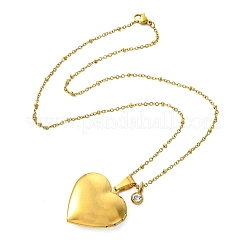 Colliers à pendentif cœur en acier inoxydable 304 avec chaîne satellite pour femmes&nbsp;NJEW-JN06154