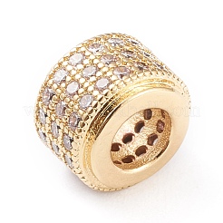 Perle europee in ottone dorato con micro pavé di zirconi&nbsp;OPDL-L019-A06