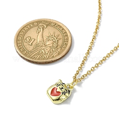 Collier pendentif en alliage d'émail en forme de chat&nbsp;NJEW-JN04613-04