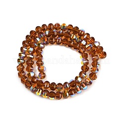 Chapelets de perles en verre transparent électrolytique&nbsp;EGLA-B011-08A-AB09