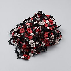 Ruban de dentelle brodé de fleurs en polyester de 15 mètre&nbsp;OCOR-WH0078-314A