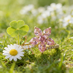 Anillos de dedo de aleación de rhinestone para mujer&nbsp;WG2F5C3-01