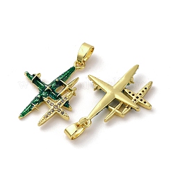 Pendentifs avec zircon cubiques à micro-pavés en laiton&nbsp;KK-F903-07G