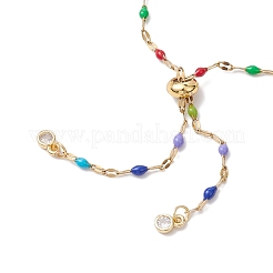 304 Edelstahl bunte Emaille Link Kette Slider Armband Zeug&nbsp;AJEW-JB01281