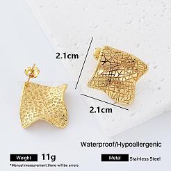Boucles d'oreilles à clous en acier inoxydable 304 texturé pour femmes&nbsp;AM8265