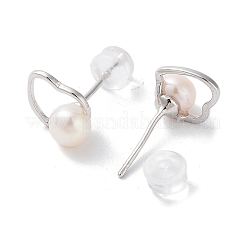 Ohrstecker aus Naturperlen für Damen&nbsp;EJEW-C083-07B-P