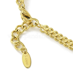 Bracciale a maglie ovali in zirconia cubica con catene in acciaio inossidabile 304&nbsp;BJEW-Q775-02G