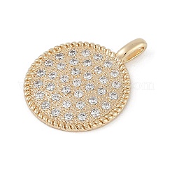 Pendenti in zirconi cubici trasparenti in micro pavè di ottone&nbsp;X-KK-Z075-12G