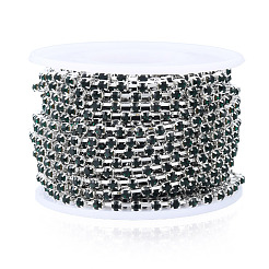 Chaînes strass en laiton plaqué argent&nbsp;CHC-N020-12B-02