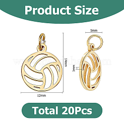 Dijes deportivos de acero inoxidable 304&nbsp;STAS-WH0043-66A-1