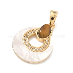 Pendenti in zirconi cubici trasparenti in micro pavè di ottone&nbsp;KK-G556-01G-01