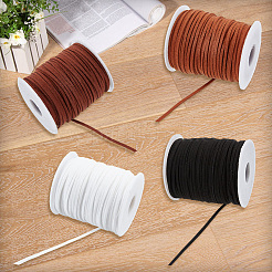4 rouleau de cordon plat en faux daim 4 couleurs&nbsp;LW-CL0001-04B