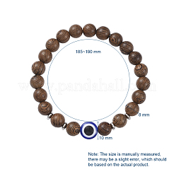 Bracelets extensibles en perles de bois unisexes&nbsp;BJEW-JB04956
