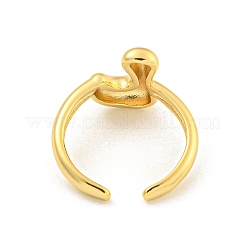 Bagues de manchette ouvertes avec lettre en laiton pour femmes&nbsp;RJEW-G313-01L-G