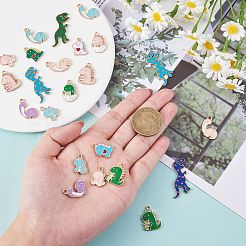 30pcs 15 pendentifs en émail en alliage de style&nbsp;ENAM-SZ0002-84