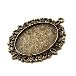 Grandi impostazioni epoca ciondolo lega cabochon stile tibetano&nbsp;X-TIBEP-M018-70AB-NF