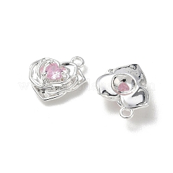 Ciondoli in ottone con micro pavé di zirconi per San Valentino&nbsp;KK-P355-15S-02
