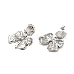 Orecchini a bottone con fiocco in acciaio inossidabile 304 per donna&nbsp;EJEW-U020-02P
