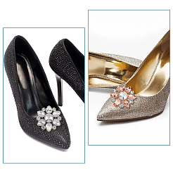 8 Stück 4 Farben Zinklegierung Kristall Strass Schuhdekorationen&nbsp;FIND-HY0002-29
