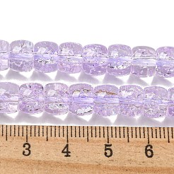 Fili di perline di vetro screpolato con verniciatura a spruzzo trasparente&nbsp;GLAA-NH0001-05D
