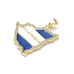 Pendentifs avec zircon cubiques à micro-pavés en laiton&nbsp;KK-D235-09G