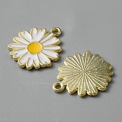 Pendenti smaltati in lega placcata oro chiaro&nbsp;ENAM-WH0001-36LG-01